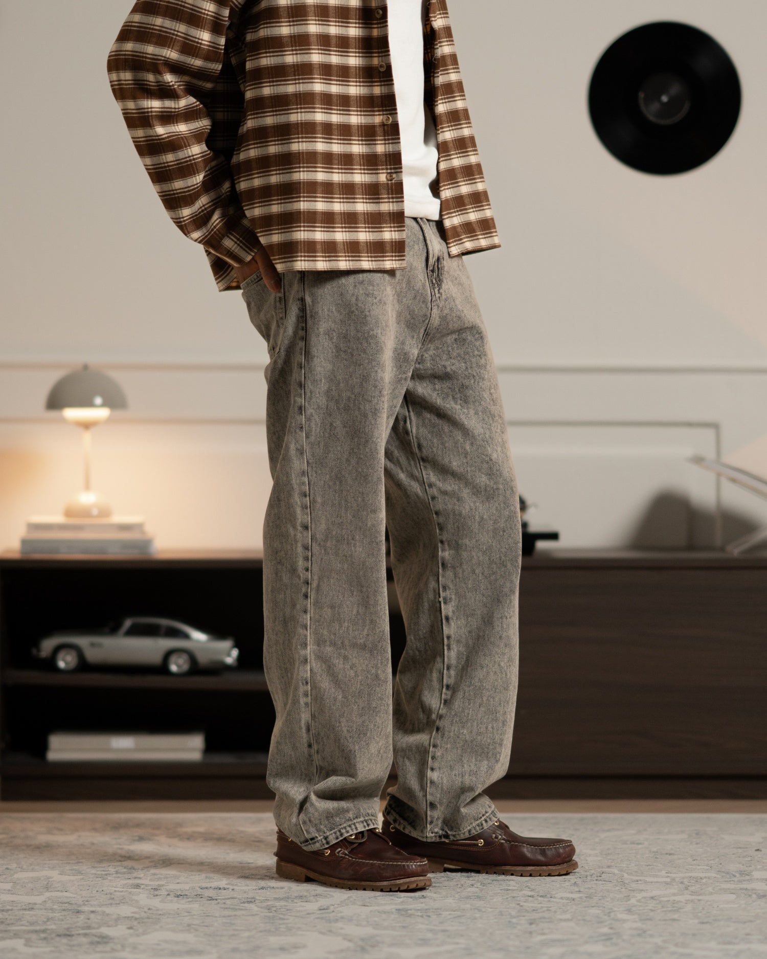 Baggy Denim Jeans Washed Grey